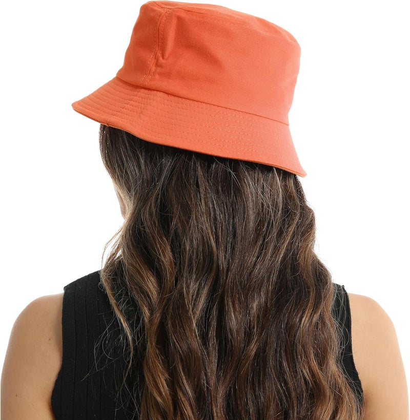 Wheebo Solid Color Bucket Hat for Women Summer Beach Fishmen Hat for Lady Adult Unisex Cotton Cap…… - Image 4